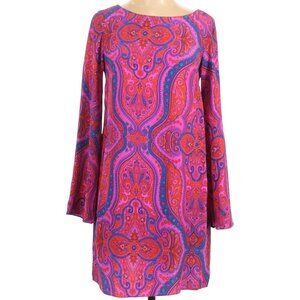 Alice & Trixie Hot Pink Paisley Silk Shift Dress | Size M**